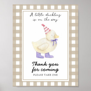 Duckling baby shower - Bedankt voor je komst Poster