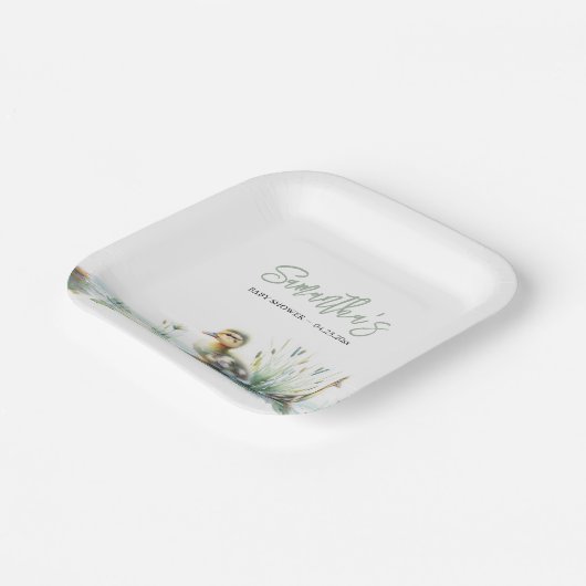 Duckling Baby shower Beschikbaar Papieren Bordje (Gebogen)