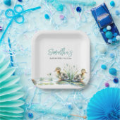 Duckling Baby shower Beschikbaar Papieren Bordje (Feest)