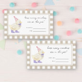 Duckling baby shower - raad eens hoeveel snoepjes informatiekaartje