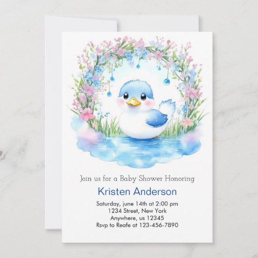 Duckling Boy Baby shower Kaart (Voorkant)