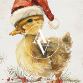 Duckling Christmas Wenskaart Duck in Santa Hat Poster
