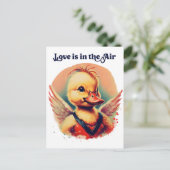 Duckling Cupid "Liefde is in de lucht" Briefkaart (Staand voorkant)