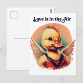 Duckling Cupid "Liefde is in de lucht" Briefkaart (Voorkant / Achterkant)