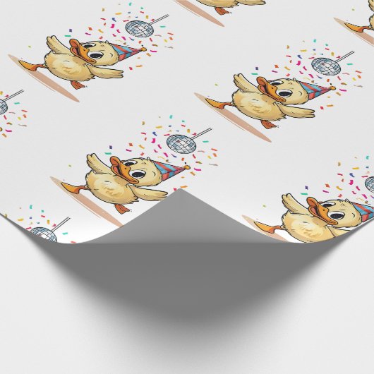 Duckling Dancing Under Disco Ball met Confetti" d Cadeaupapier (Hoek)