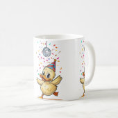 Duckling dansen onder discobal met Confetti Koffiemok (Voorkant rechts)