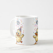 Duckling dansen onder discobal met Confetti Koffiemok (Voorkant links)
