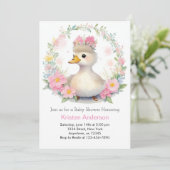 Duckling Delight Meisje Baby shower Kaart (Staand voorkant)