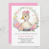 Duckling Delight Meisje Baby shower Kaart (Voorkant / Achterkant)