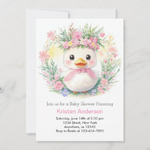 Duckling Dreams: Meisje Baby shower Kaart