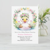 Duckling Dreamscape: Meisje Baby shower Kaart (Staand voorkant)