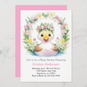 Duckling Dreamscape: Meisje Baby shower Kaart (Voorkant / Achterkant)