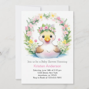 Duckling Dreamscape: Meisje Baby shower Kaart