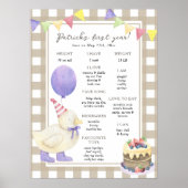 Duckling eerste verjaardag mijlpaal verjaardag poster (Voorkant)