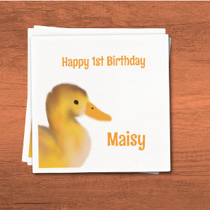 Duckling eerste verjaardag servet