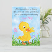 Duckling en Vlinders Baby shower Nodig Meisjes uit Kaart (Staand voorkant)