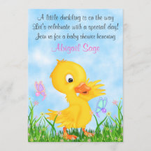 Duckling en Vlinders Baby shower Nodig Meisjes uit