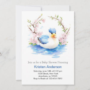 Duckling Enchanted Waterverf Boy Baby shower Kaart