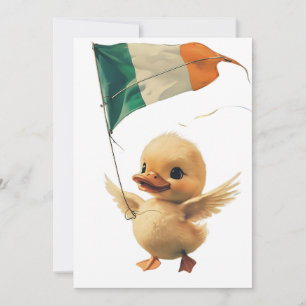 Duckling Flying een Ierse vlag Vlieger Uitnodiging