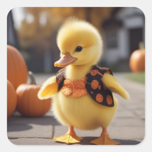Duckling gekleed voor Halloween sticker (Voorkant)