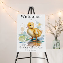 Duckling Gender Neutral Baby Shower Welcome Sign