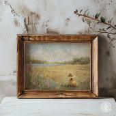 Duckling in Pet Schilderen Rustiek Lake Landscape Poster