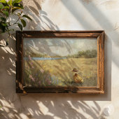 Duckling in Pet Schilderen Rustiek Lake Landscape Poster