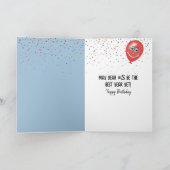 Duckling met gouden verjaardagsballon kaart (Binnen)