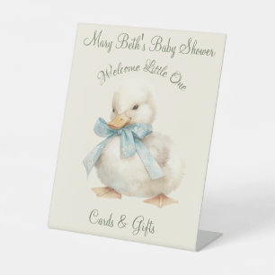 Duckling met lint Baby shower Kaarten & geschenken Reclamebord Met Voetstuk