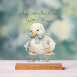 Duckling met lint Baby shower snoep & lekkernijen Acryl Bord
