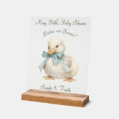 Duckling met lint Baby shower snoep & lekkernijen Acryl Bord (Hoek)
