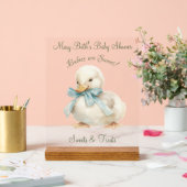 Duckling met lint Baby shower snoep & lekkernijen Acryl Bord (Huwelijk)