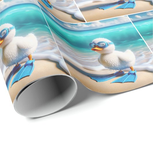 Duckling met scubaduiker cadeaupapier (Rol Hoek)