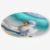 Duckling met scubaduiker papieren bordje (Gekanteld)