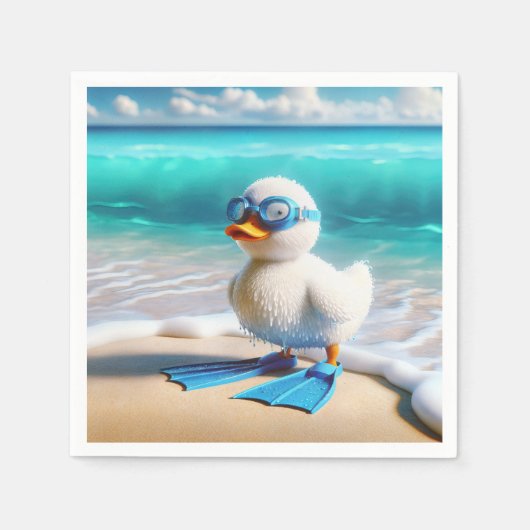 Duckling met scubaduiker servet (Voorkant)