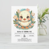 Duckling moderne verjaardag kaart (Staand voorkant)