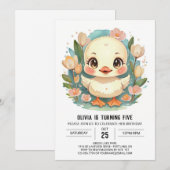 Duckling moderne verjaardag kaart (Voorkant / Achterkant)