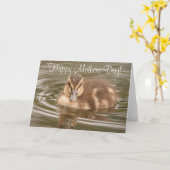 Duckling Moederdag Kaart (Gele Bloem)