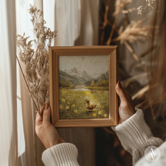 Duckling Mountain Meadow Landschap  Natuur Poster