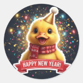 Duckling New Year Celebration Sticker (Voorkant)