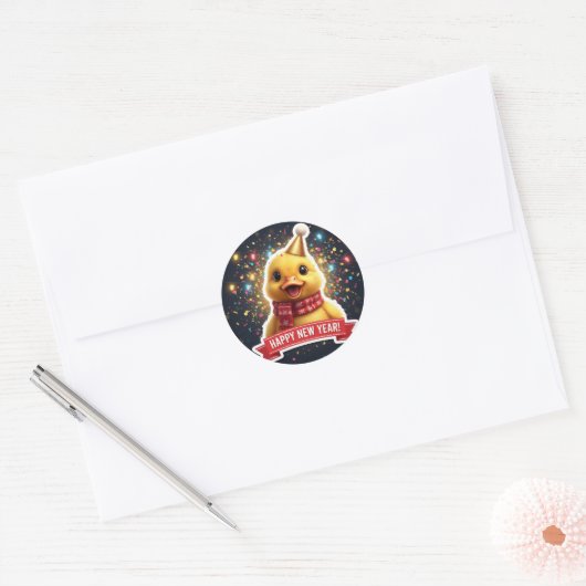 Duckling New Year Celebration Sticker (Envelop)