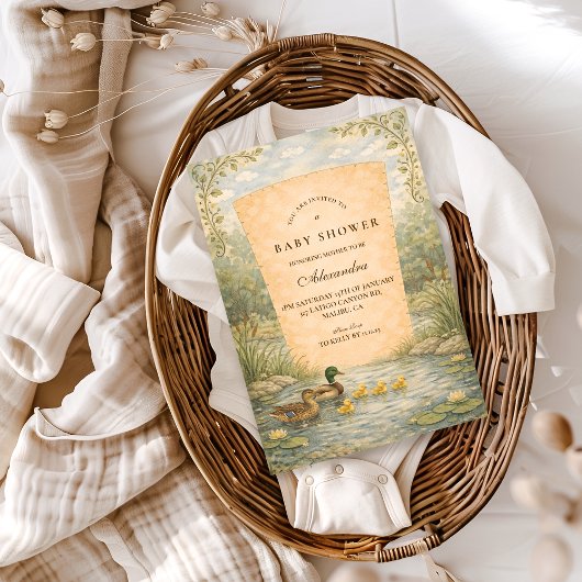 Duckling Pond Baby Shower Kaart