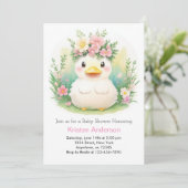 Duckling Sunshine Celebration: Meisje Baby shower Kaart (Staand voorkant)