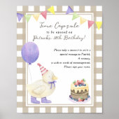 Duckling Time Capsule 1e verjaardag genderneutraal Poster (Voorkant)