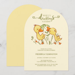 Duckling Twins Baby shower Kaart