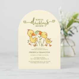 Duckling Twins Baby shower Kaart