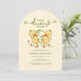 Duckling Twins Baby shower Kaart