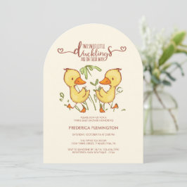 Duckling Twins Baby shower uitnodiging