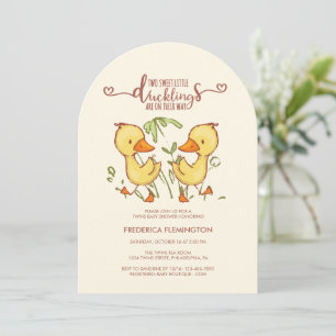 Duckling Twins Baby shower uitnodiging