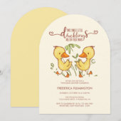 Duckling Twins Baby shower uitnodiging (Voorkant / Achterkant)